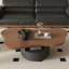 Table basse de 47 po en forme de nuage moderne avec 2 tiroirs de rangement et tablette ouverte, table basse en noyer de style Mid-Century avec bords en nuage pour les enfants