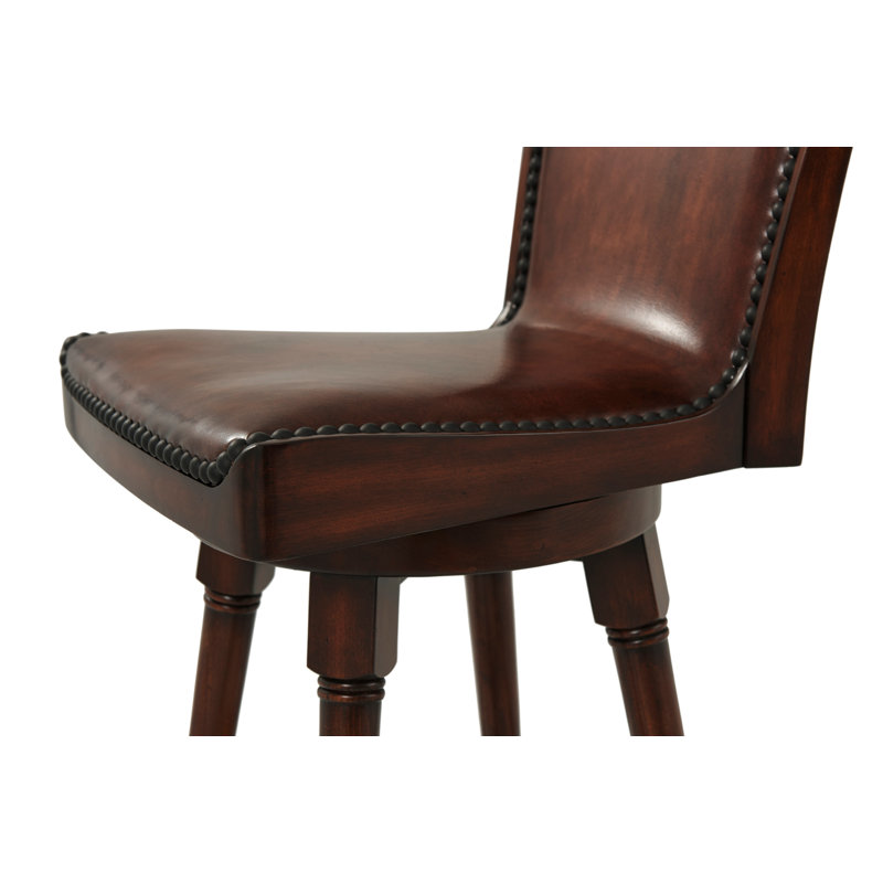 Theodore Alexander 28.5" Swivel Bar Stool with Brass Footrest