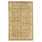 High-Quality Hand-Knotted Taupe And Cream Area Rug