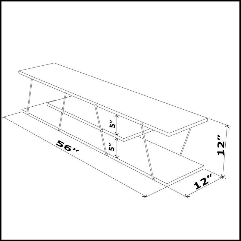 FurnisHome Mid Century Modern TV Stand with Open Shelves, Metal Cords Management, and Spacious Storage for Small Living Rooms