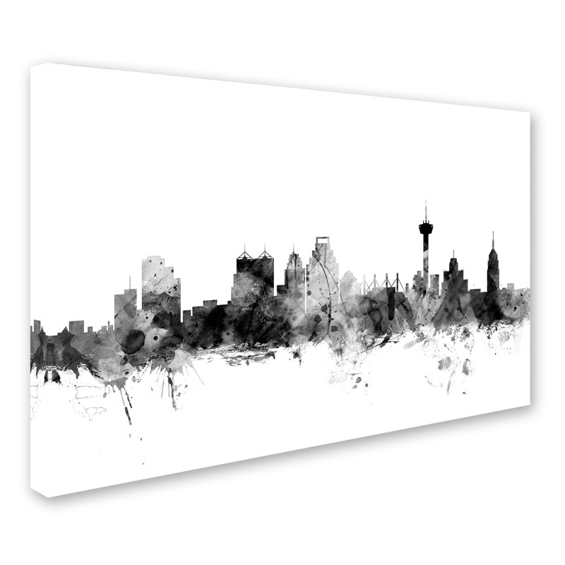 « san antonio texas horizon », impression sur toile tendue, H 12 po x l 19 po x P 2 po