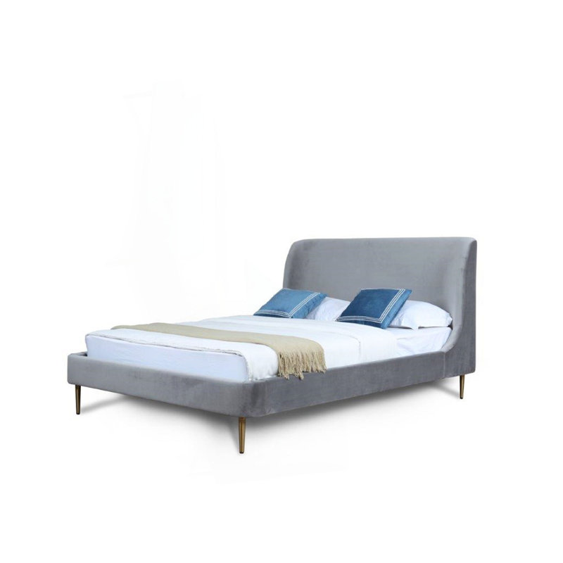 Ballure Upholstered Bed, Queen, Blush Pink/Gold