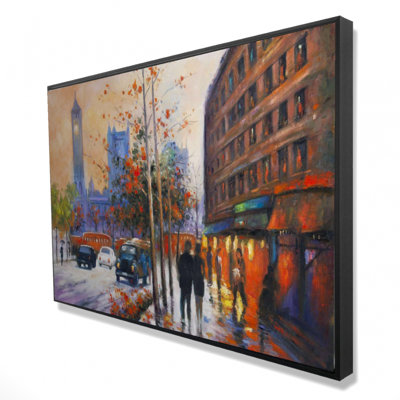 City By Fall Print On Canvas