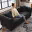 CanapÃ© Chesterfield Diba en velours de 207 cm avec accoudoirs arrondis-1415225858