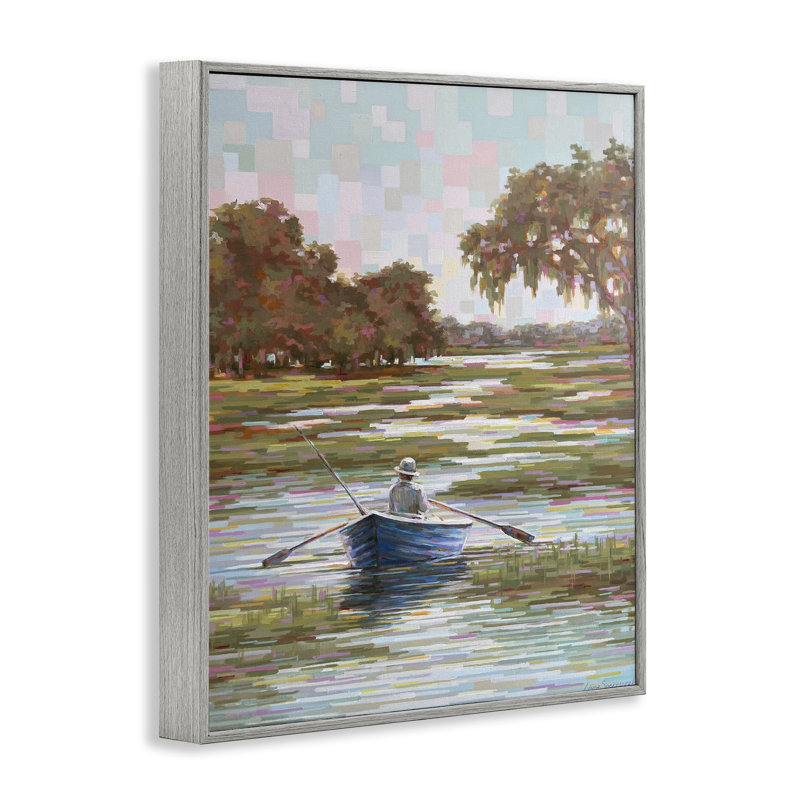 «Quiet Time on the River», art de la giclée encadrée, design par Linda Sperruche, Estampe numérique Farmhouse, 20" H x 16" W