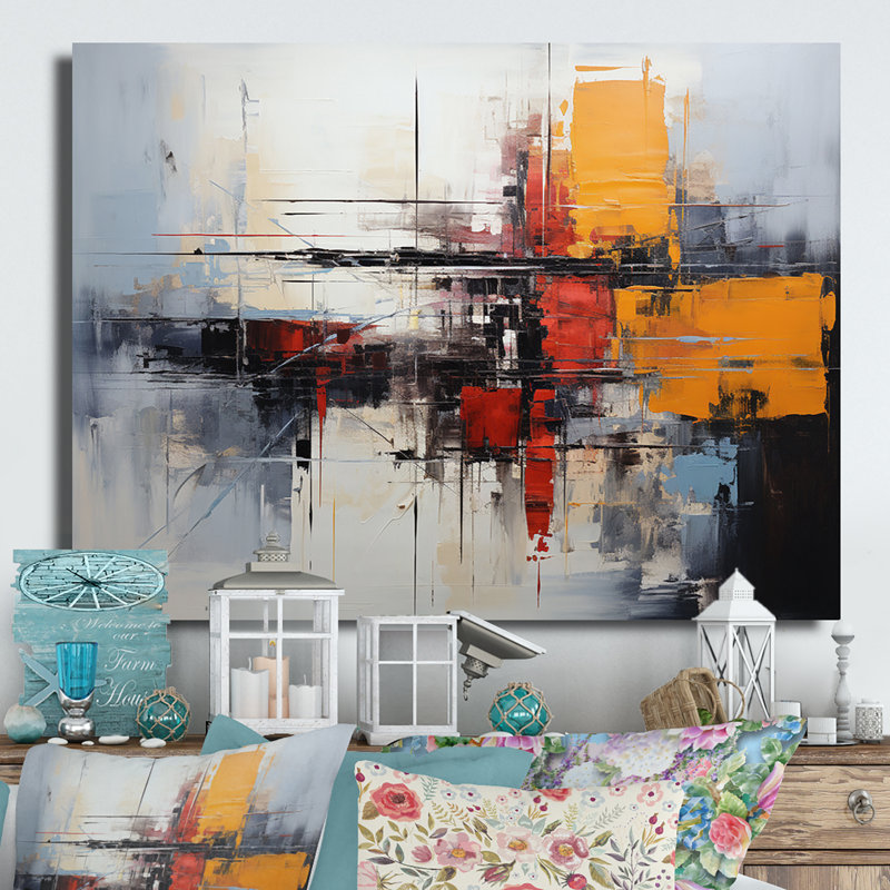 Asian Art Abstract Expression II - abstrait, collage, art mural en métal, H 12 po x l 20 po x P 1 po