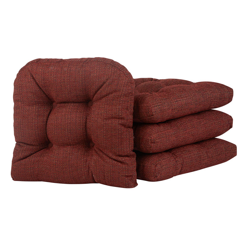 Non-Slip Dining Room And Kitchen Seat Cushions, 15 X 15 X 3 Inches, Red