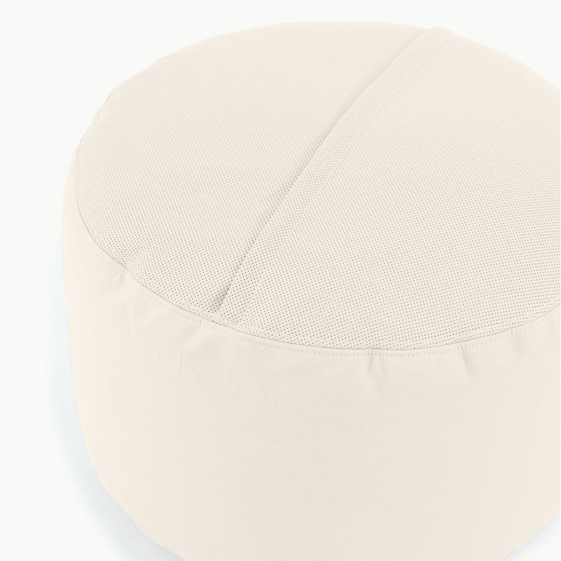 Round Pouf, Ivory 