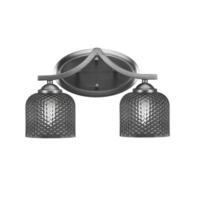 Shutesbury 2 Light Bath Bar Shown, 6" Smoke Glass