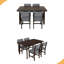Ensemble de salle à manger rustique 5 pièces - 1 table en bois massif + 4 chaises rembourrées, mobilier de style campagnard pour la cuisine et la salle à manger, ensemble de salle à manger minimaliste pour 4-1489940715