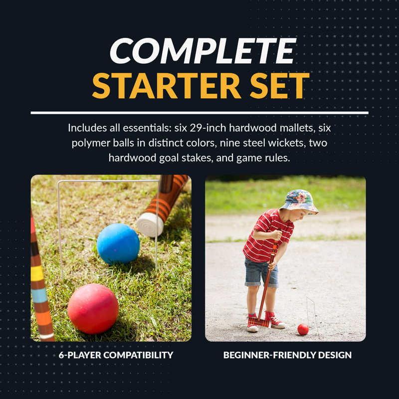 6 Player Croquet Set with Carrying Case