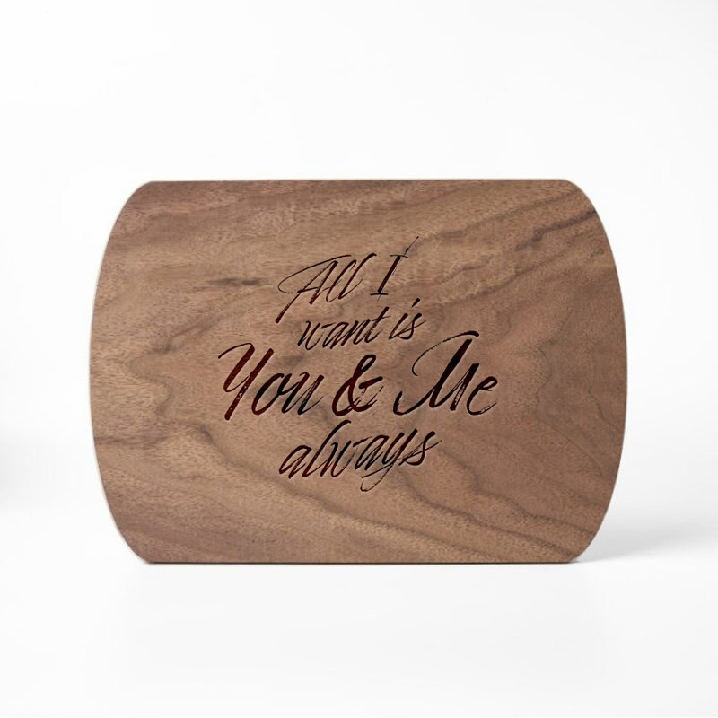 You and Me Always 8 x 11 Walnut Oval Cutting Board, Walnut