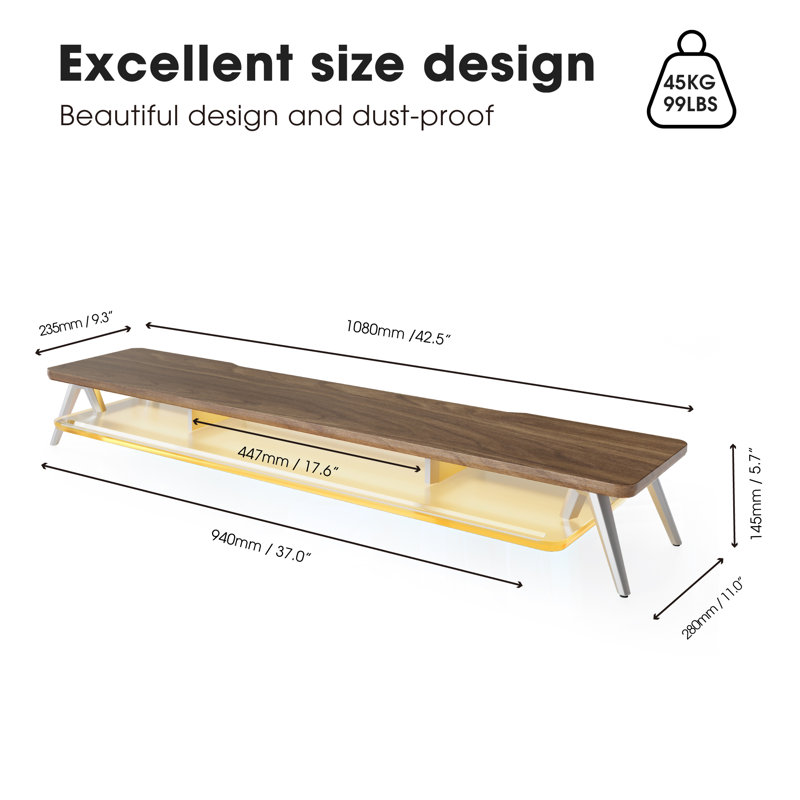 Wood Monitor Stand, Brown