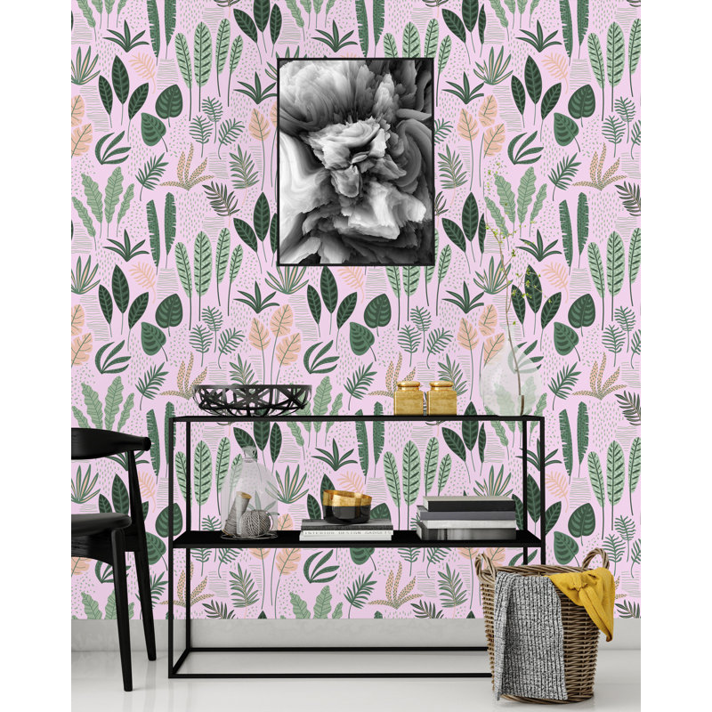 Panneau de papier peint adhésif botanique Worksop, L 120 po x l 25 po