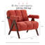 Chaise de salon moderne avec accoudoirs rembourrés et accoudoirs en sherpa orange-161318874