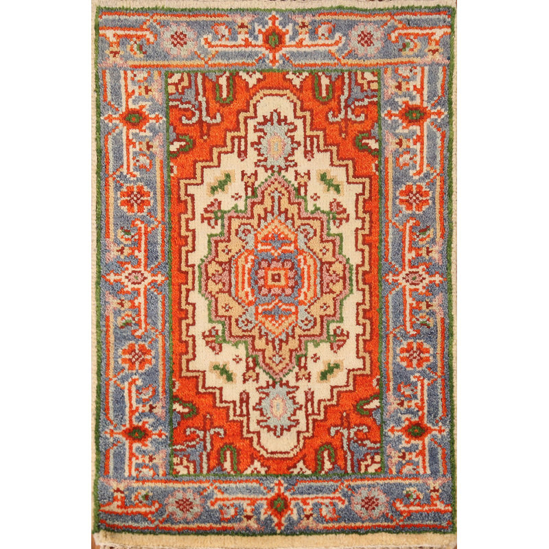 Tapis décoratif géométrique traditionnel indien 2x3