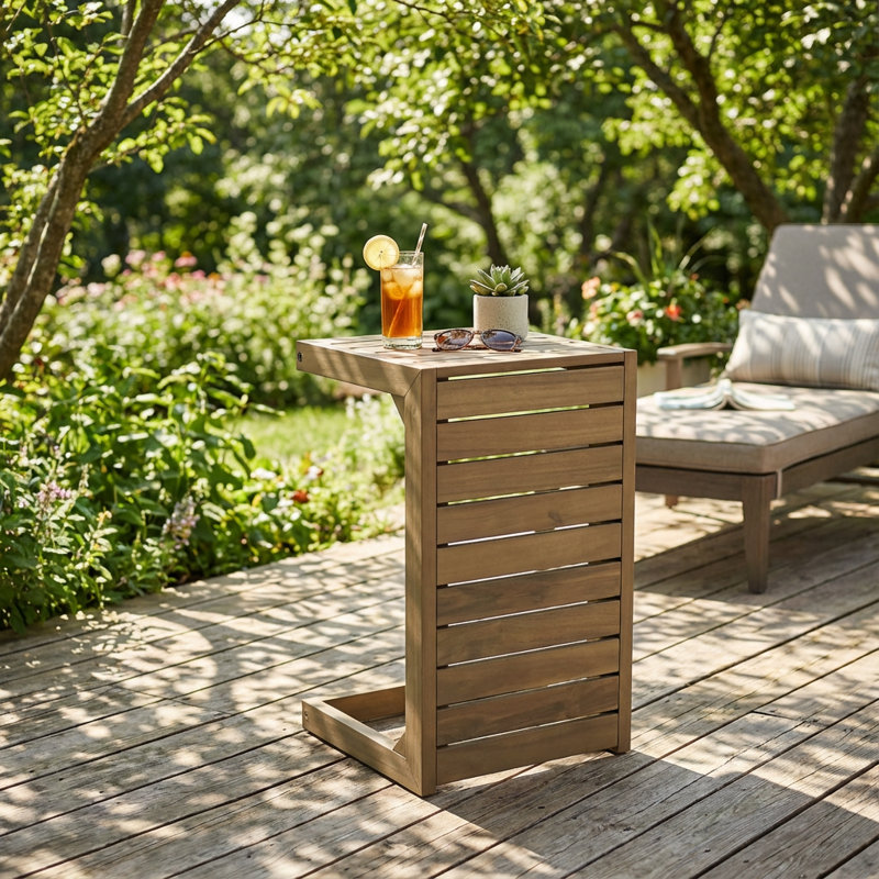 Contemporary C-Shape End Table