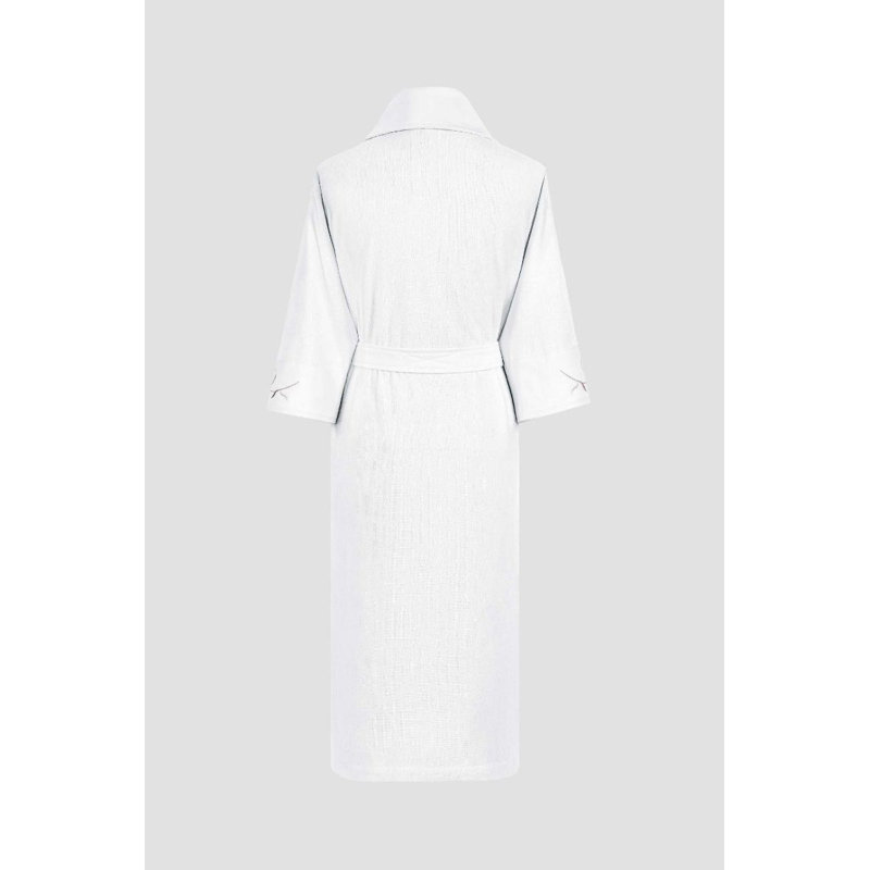 Solange Cotton Blend Terry Cloth Girl / Woman+ Above Knee Bathrobe with Pockets, M