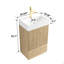 Meuble-lavabo rayé en chêne clair de 20 po avec lavabo en céramique blanche, meuble de salle de bain autoportant pour salle de bain moderne, lavabo en céramique blanche une pièce sans drain ni robinet, KD