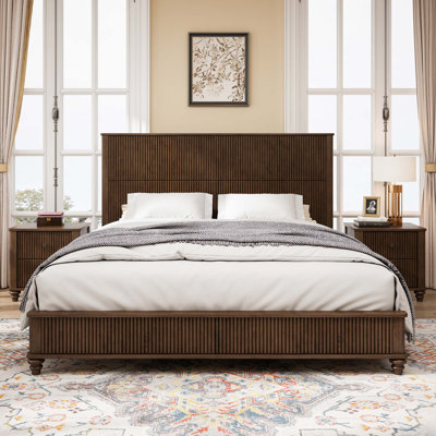 Ensemble de chambre à coucher 3 pièces avec lit et 2 tables de chevet