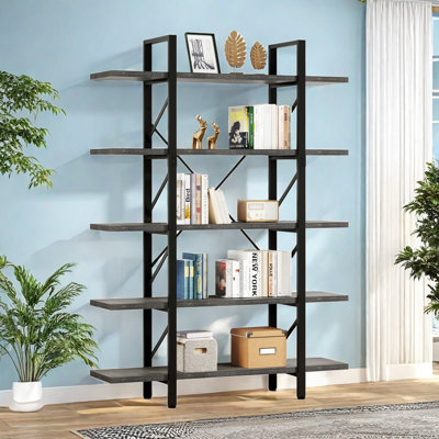 Étagère à livres en bois H 71 "x l 47" Kazys