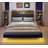 Floating Queen Bed Frame with LED Light and Bookcase Storage Headboard Queen Size Upholstered