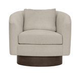 Camino 32'' Wide Genuine Leather Top Grain Leather Swivel Barrel Chair