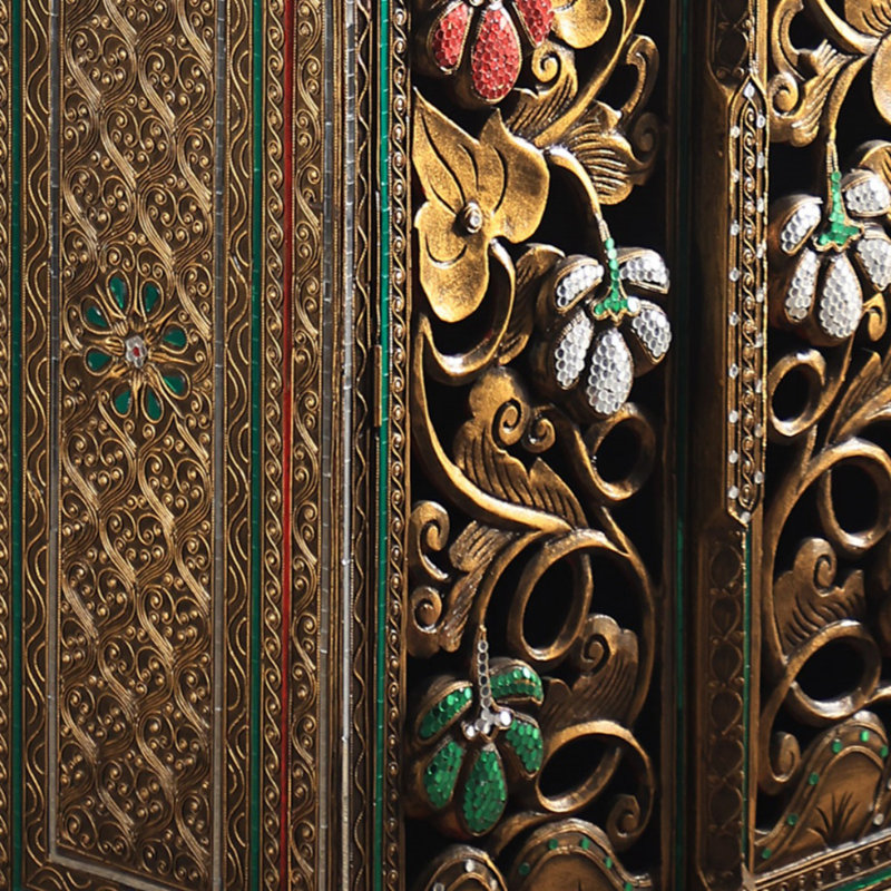 Armoire de véranda moderne en bois massif à porte simple