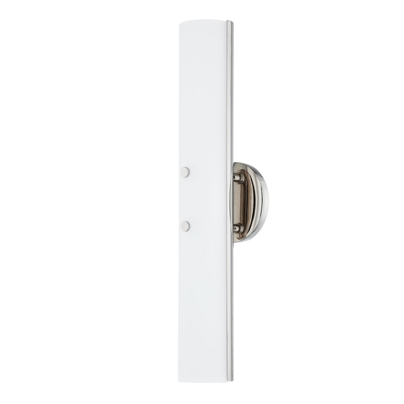 Applique à bras en acier, Nickel poli, H 18,75 po x l 6,5 po x P 3,75 po