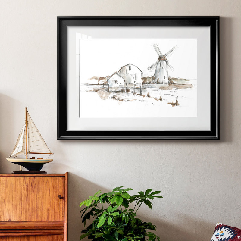 «Old Mill Farm I», reproduction encadrée de qualité supérieure - prête à être accrochée, Noir, H 18,5 po x l 24,5 po x P 1 po