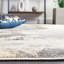 Tapis gris / bleu marine en jute tissé à la machine Bonsell-344004452
