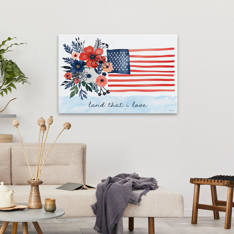 Art floral drapeau américain, H 36 po x l 24 po