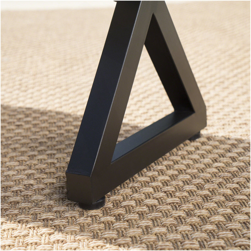 Rolando Outdoor Aluminum Dining Table With Steel Frame, Brown / Black