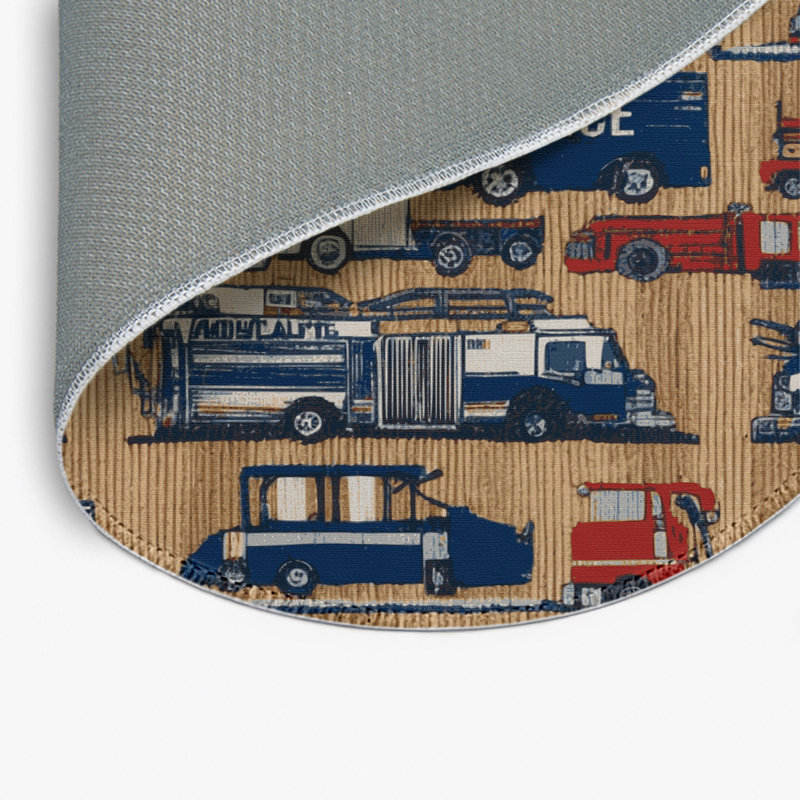 Tapis intérieur et extérieur brun Transport, Rond 5 pi