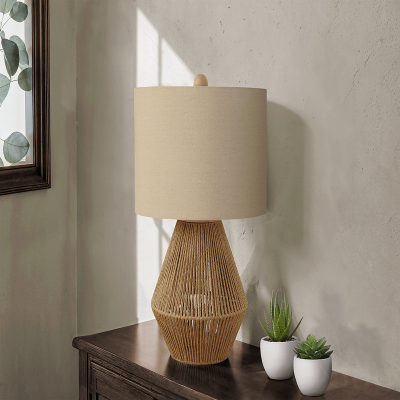 Lampe de table - H 22 po, corde brune