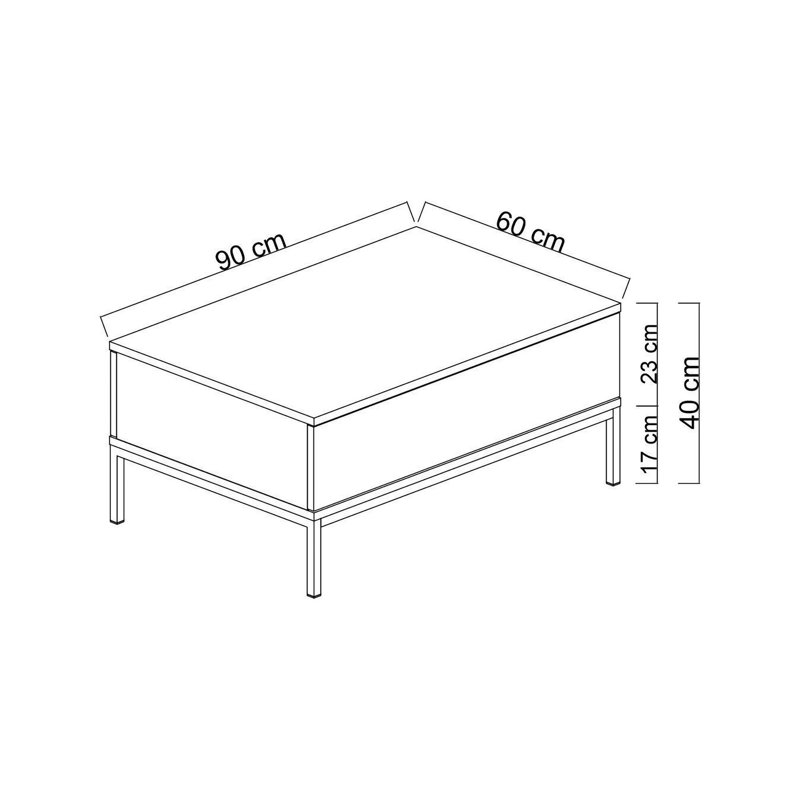 Mariela Coffee Table, White/Silver