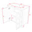 Meuble-lavabo de salle de bain avec lavabo en céramique, tablettes de rangement et portes à fermeture en douceur-583962705