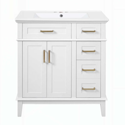 Meuble-lavabo élégant avec rangement avancé et lavabo en céramique durable