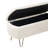 Modern White Storage Bench With Soft Faux Fur Padding For Bedroom Gold Legs And Exterior
