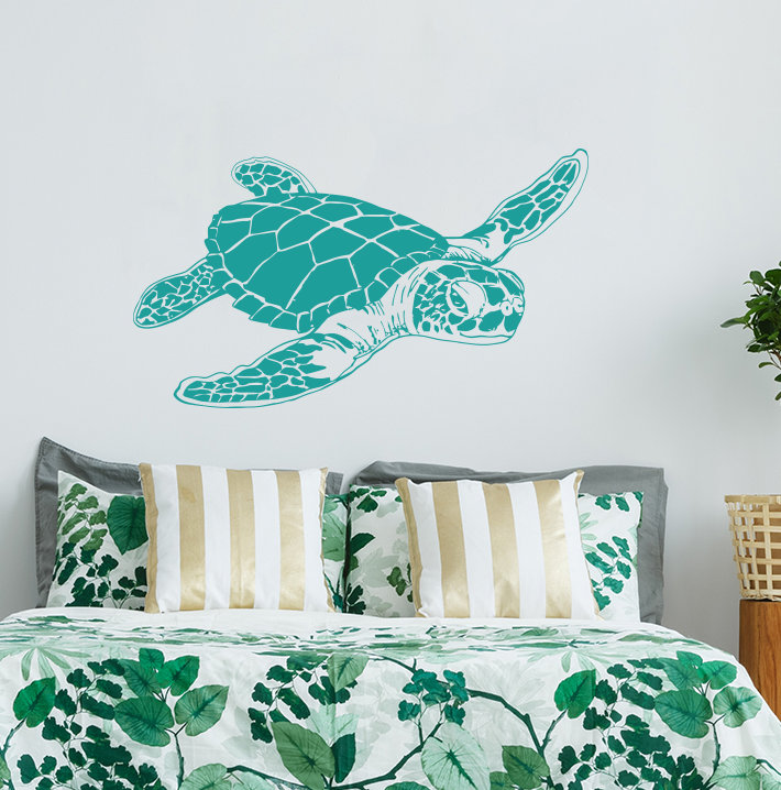 Décalcomanie murale tortue de mer, Turquoise