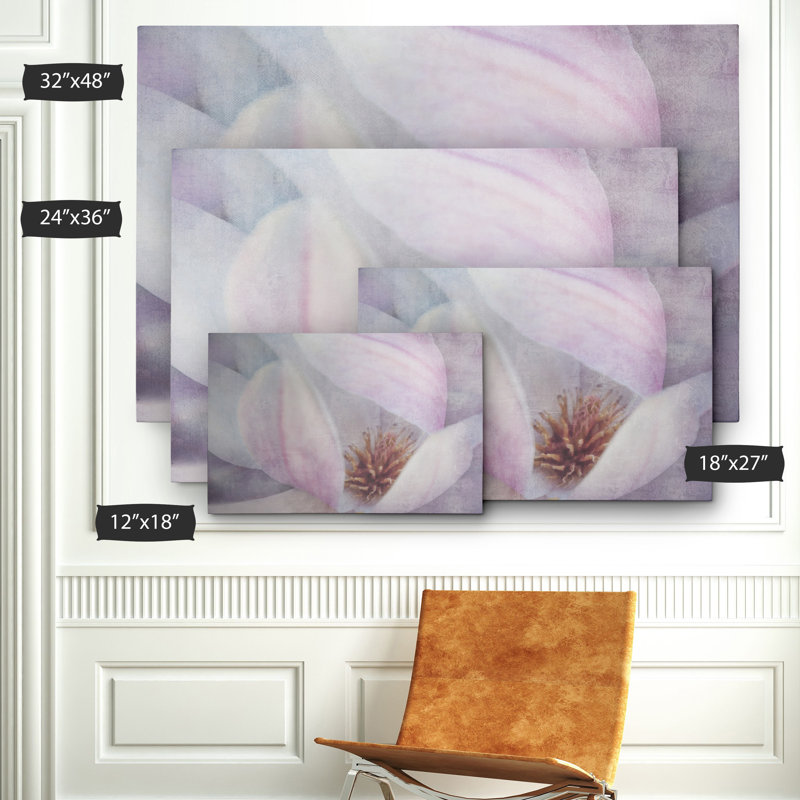 « magnolia melody ii », reproduction d’art sur toile tendue, H 24 po x l 36 po x P 1,5 po