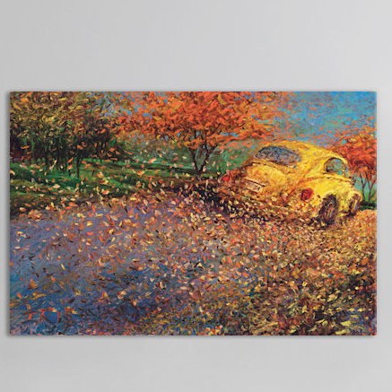 Reproduction d’art sur toile tendue, "iris scott-volkswagen yellow", H 8 po x l 12 po x P 0,75 po, Toile tendue, Pas de tapis