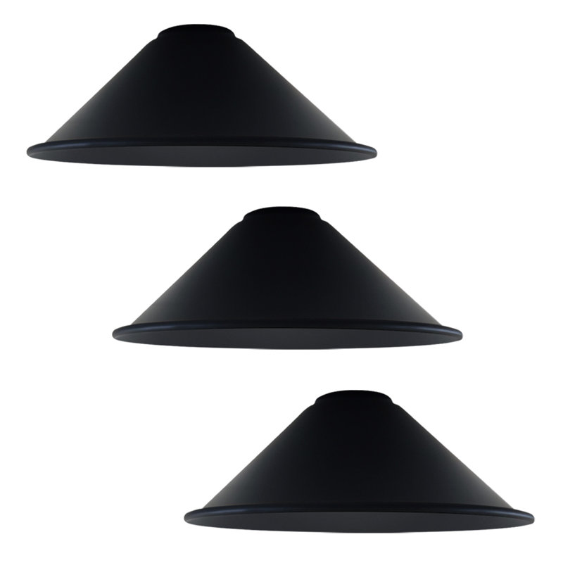 Veltri 10cm H Metal Cone Shape Pendant Shade ( Uno ), Black