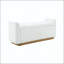 Banc de rangement 49 po en chenille avec base en métal doré-1787524140