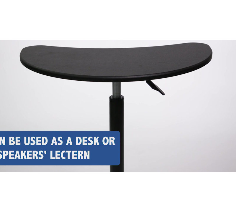 Black Adjustable Height Mobile Laptop Desk with Nylon Base