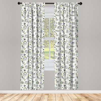 Tea Party Semi-Sheer Rod Pocket Curtain Panels -  East Urban Home, 484C4FC4FEC747D4BF51F2ABD42B920A