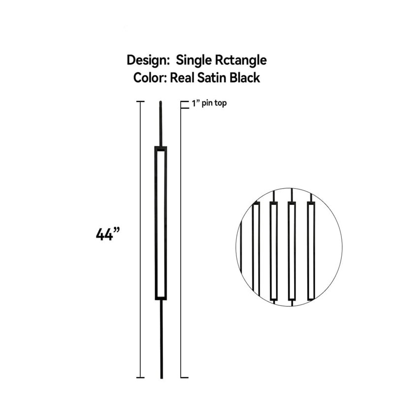 Modern Black Wrought Iron Staircase Baluster Set
