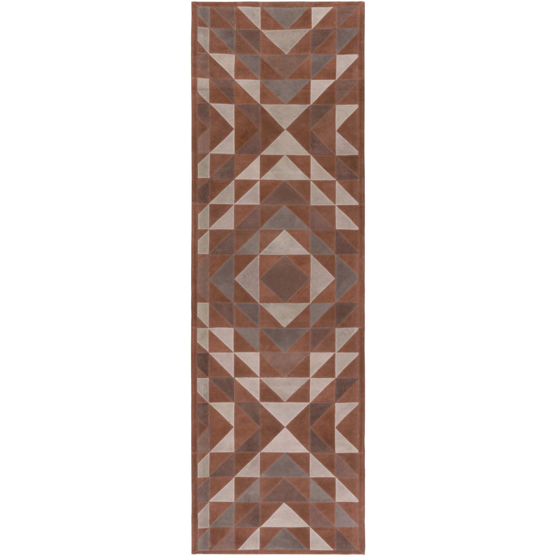Milagros Leather Geometric Indoor Rug, Runner 2'6" x 8'