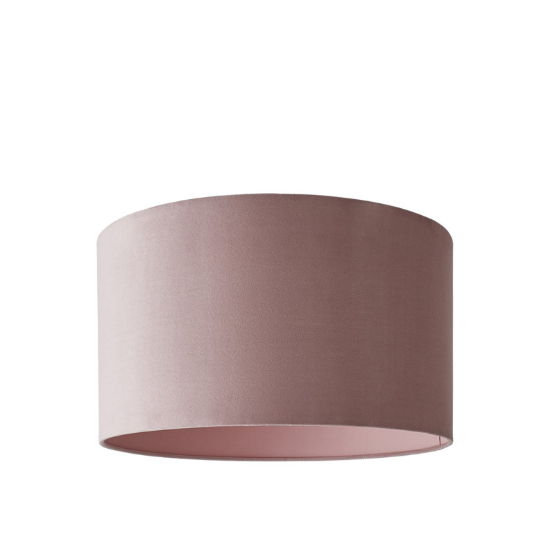 20cm H Velvet Drum Pendant Shade ( Screw On ), Pink, 25 cm H x 45 cm W x 45 cm D