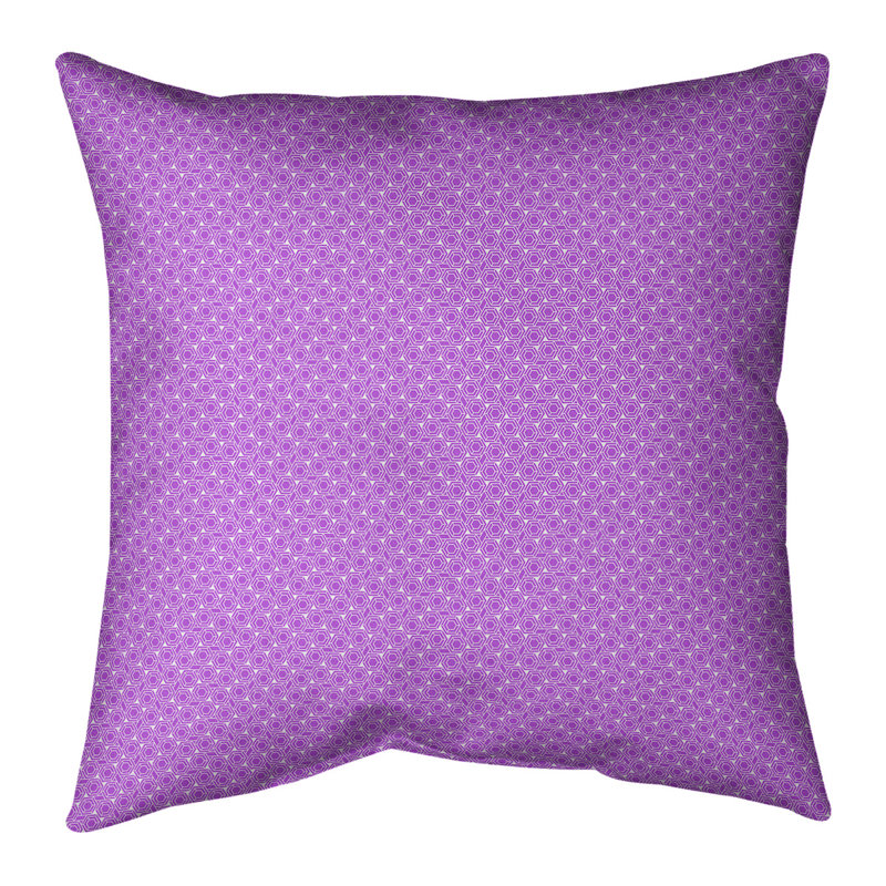 Oreiller carré Katelyn Elizabeth, Polyester/ Bourre en polyester, 16 po x 1 po, Violet / Blanc
